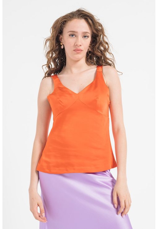 Bluza de satin fara maneci-FEMEI/IMBRACAMINTE/Bluze-IMBRACAMINTE/Bluze