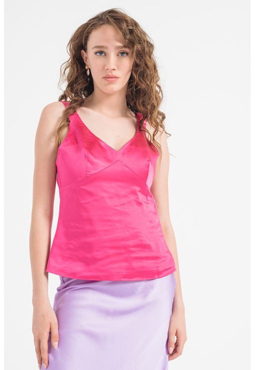 Bluza de satin fara maneci-FEMEI/IMBRACAMINTE/Bluze-IMBRACAMINTE/Bluze