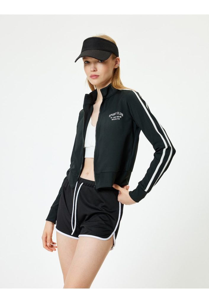 Bluza de trening crop cu fermoar-FEMEI/IMBRACAMINTE/Hanorace-IMBRACAMINTE/Hanorace