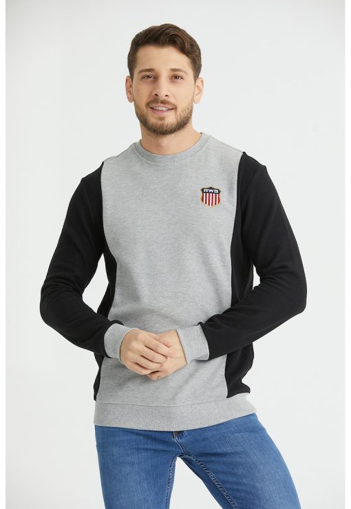 Bluza de trening cu decolteu la baza gatului Fayza-BARBATI/IMBRACAMINTE/Hanorace-IMBRACAMINTE/Hanorace