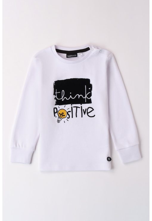 Bluza de trening cu decolteu la baza gatului si imprimeu grafic-BAIETI/IMBRACAMINTE/Bluze-IMBRACAMINTE/Bluze