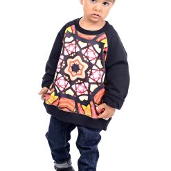 Bluza de trening cu decolteu la baza gatului si imprimeu grafic-FETE/IMBRACAMINTE/Bluze-IMBRACAMINTE/Bluze