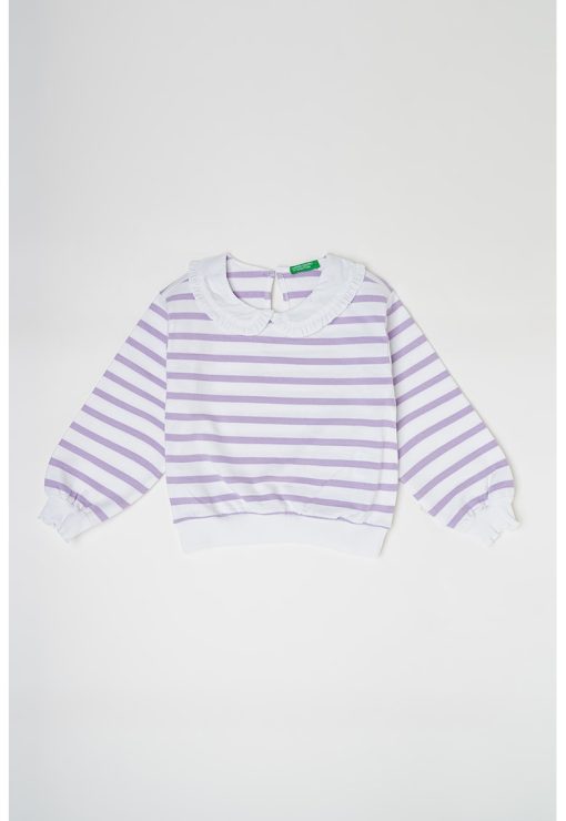 Bluza de trening cu dungi si guler Peter Pan-FETE/IMBRACAMINTE/Bluze-IMBRACAMINTE/Bluze