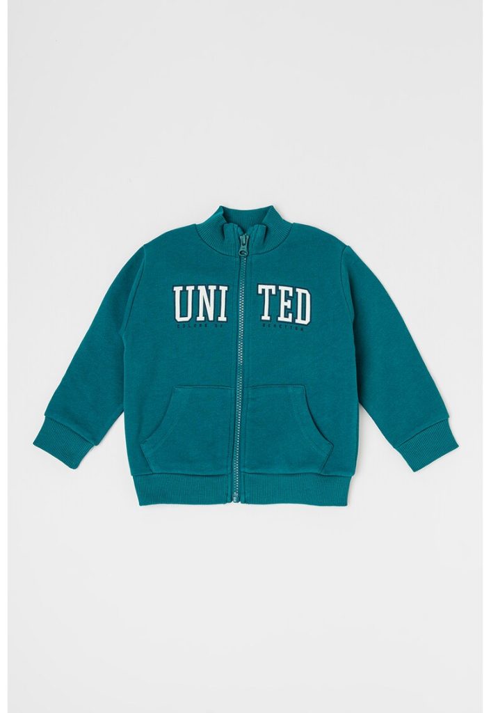 Bluza de trening cu fermoar si logo-BAIETI/IMBRACAMINTE/Bluze-IMBRACAMINTE/Bluze