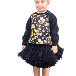 Bluza de trening cu imprimeu floral si maneci raglan-FETE/IMBRACAMINTE/Bluze-IMBRACAMINTE/Bluze