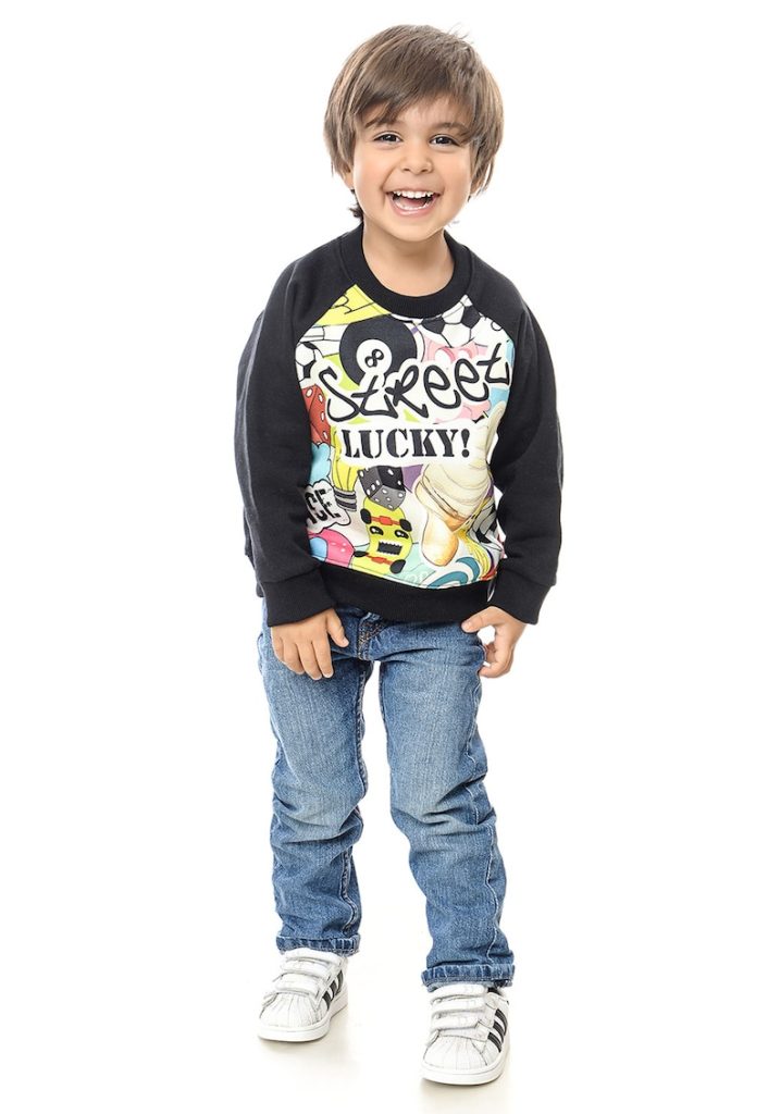 Bluza de trening cu imprimeu grafic si maneci raglan-FETE/IMBRACAMINTE/Bluze-IMBRACAMINTE/Bluze