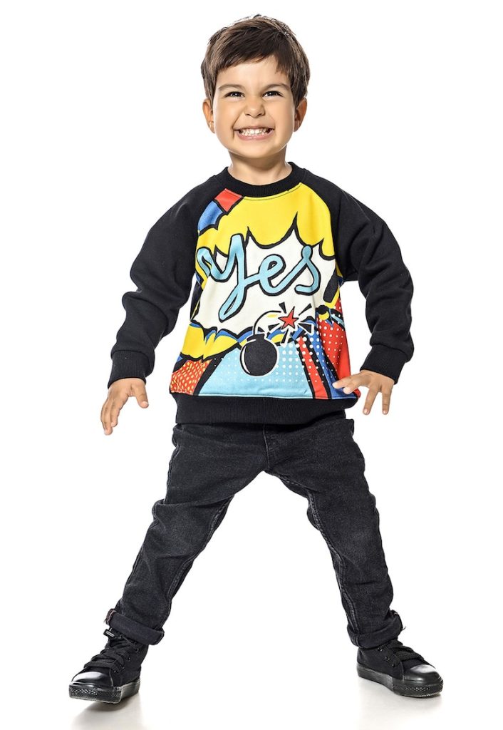 Bluza de trening cu imprimeu grafic si maneci raglan-FETE/IMBRACAMINTE/Bluze-IMBRACAMINTE/Bluze