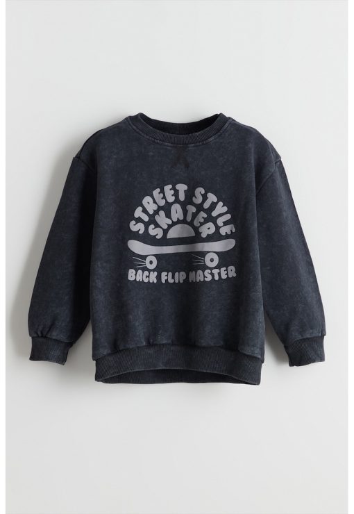 Bluza de trening de bumbac cu text-BAIETI/IMBRACAMINTE/Bluze-IMBRACAMINTE/Bluze