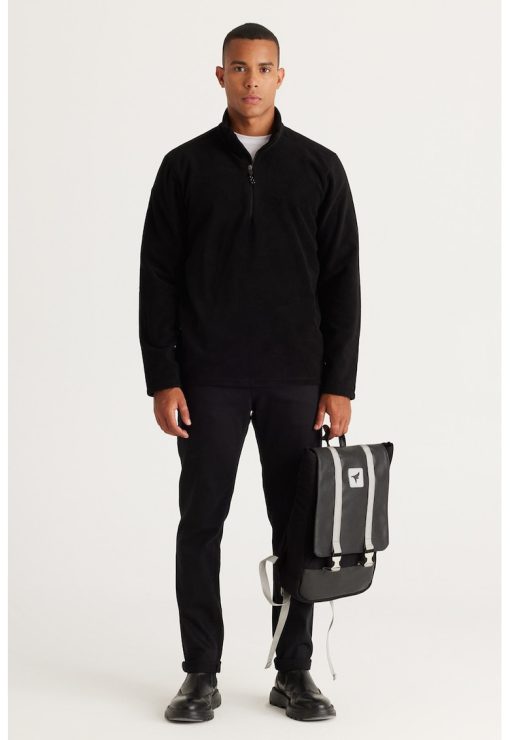 Bluza de trening de fleece cu fenta cu fermoar-BARBATI/IMBRACAMINTE/Hanorace-IMBRACAMINTE/Hanorace