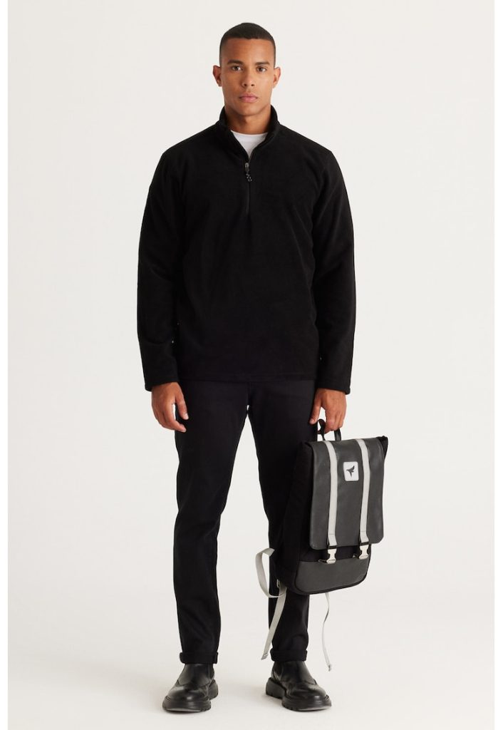 Bluza de trening de fleece cu fenta cu fermoar-BARBATI/IMBRACAMINTE/Hanorace-IMBRACAMINTE/Hanorace