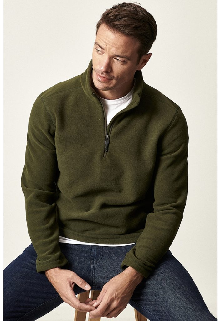 Bluza de trening de fleece cu fenta cu fermoar-BARBATI/IMBRACAMINTE/Hanorace-IMBRACAMINTE/Hanorace