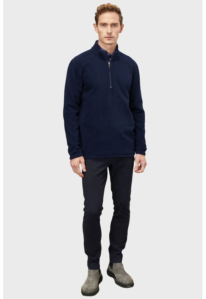 Bluza de trening de fleece cu fenta cu fermoar-BARBATI/IMBRACAMINTE/Hanorace-IMBRACAMINTE/Hanorace