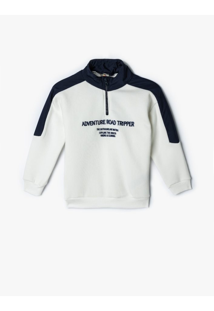 Bluza de trening din amestec de bumbac cu fenta cu fermoar-BAIETI/IMBRACAMINTE/Bluze-IMBRACAMINTE/Bluze