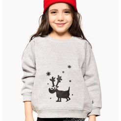 Bluza de trening din bumbac cu imprimeu cu Rudolf-FETE/IMBRACAMINTE/Bluze-IMBRACAMINTE/Bluze
