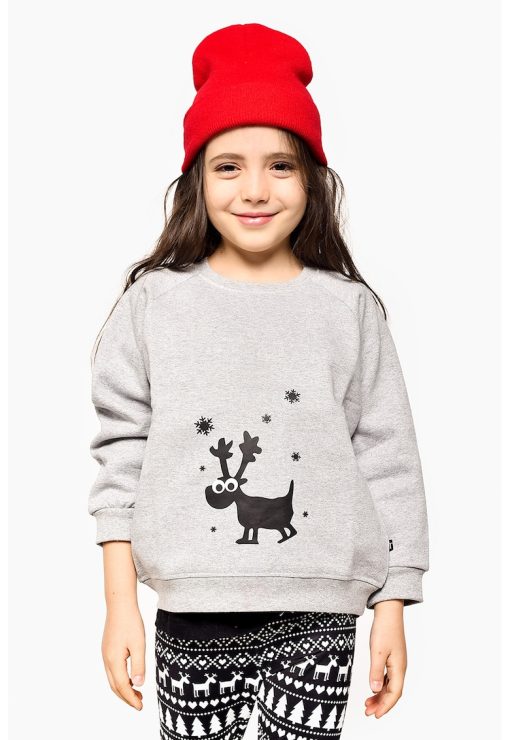 Bluza de trening din bumbac cu imprimeu cu Rudolf-FETE/IMBRACAMINTE/Bluze-IMBRACAMINTE/Bluze