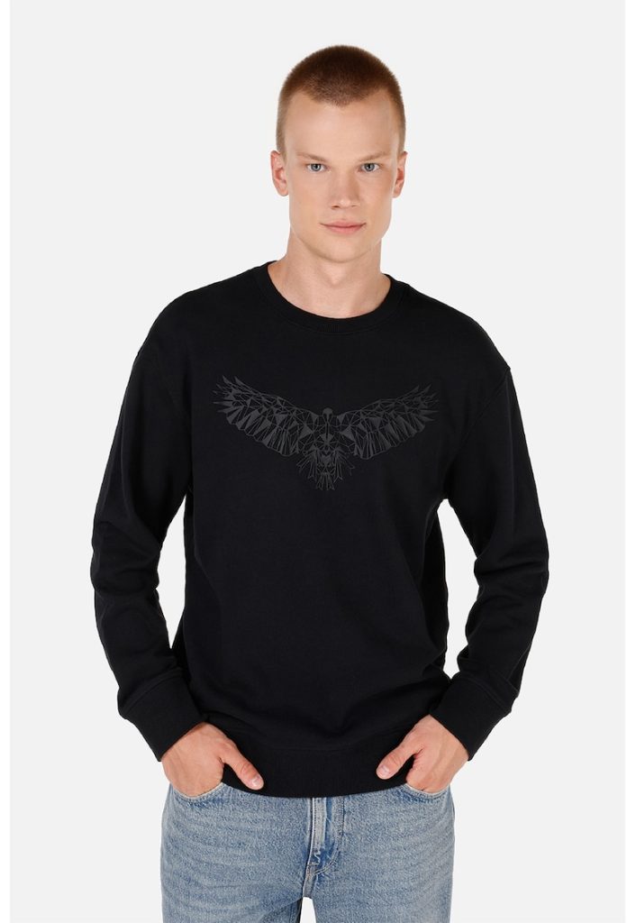 Bluza de trening din bumbac cu imprimeu grafic-BARBATI/IMBRACAMINTE/Hanorace-IMBRACAMINTE/Hanorace