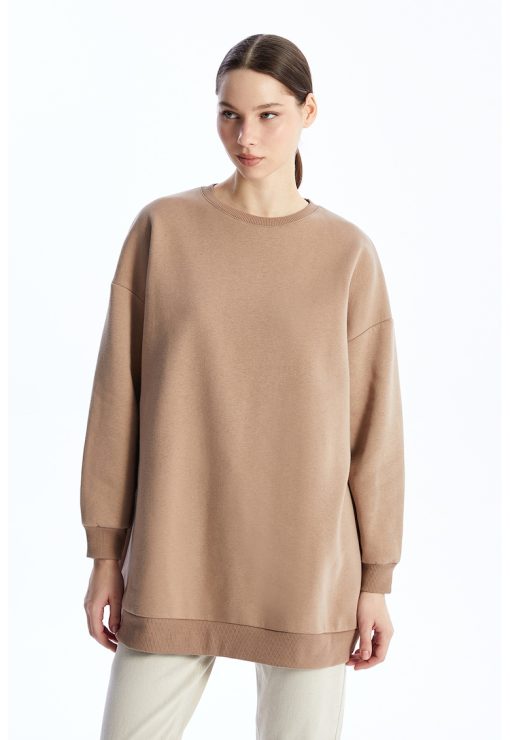 Bluza de trening supradimensionata cu model uni-FEMEI/IMBRACAMINTE/Hanorace-IMBRACAMINTE/Hanorace