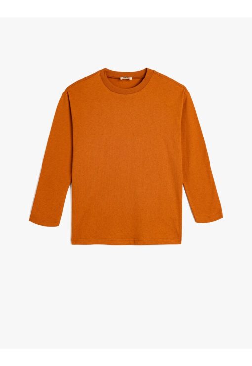 Bluza din bumbac cu decolteu la baza gatului-BAIETI/IMBRACAMINTE/Bluze-IMBRACAMINTE/Bluze