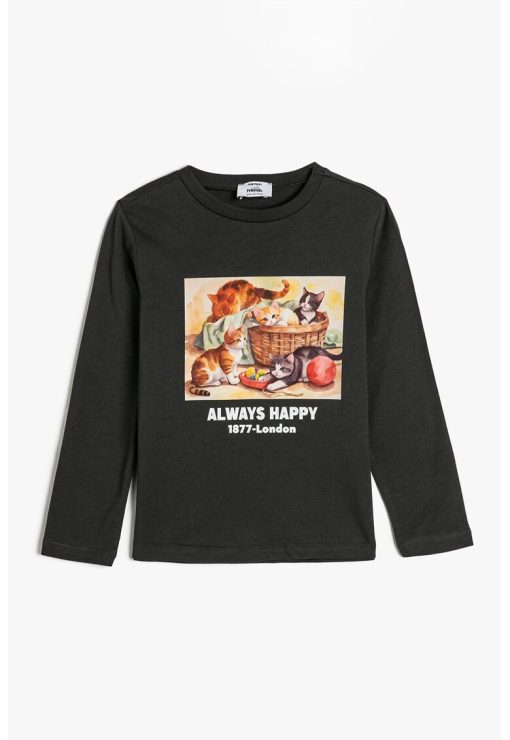 Bluza din bumbac cu imprimeu grafic-FETE/IMBRACAMINTE/Bluze-IMBRACAMINTE/Bluze