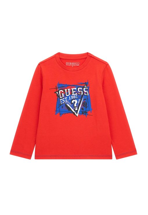 Bluza din bumbac cu logo-BAIETI/IMBRACAMINTE/Bluze-IMBRACAMINTE/Bluze