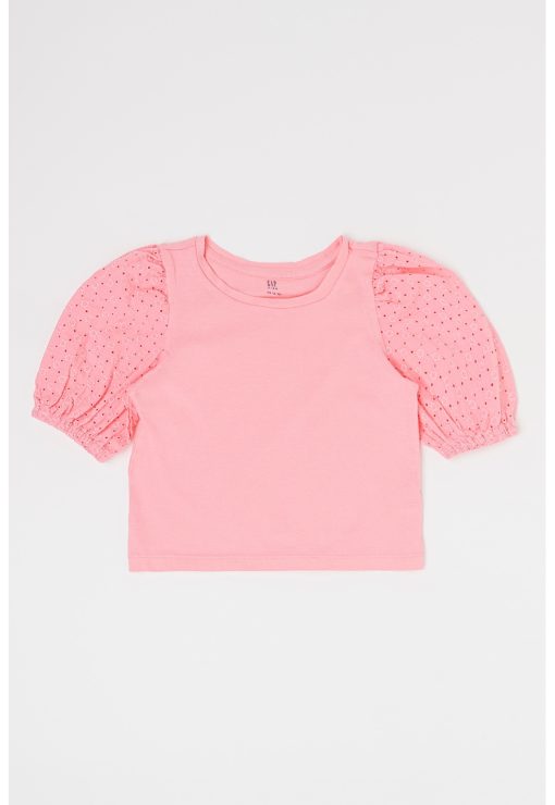 Bluza din bumbac cu maneci cu imprimeu grafic-FETE/IMBRACAMINTE/Bluze-IMBRACAMINTE/Bluze