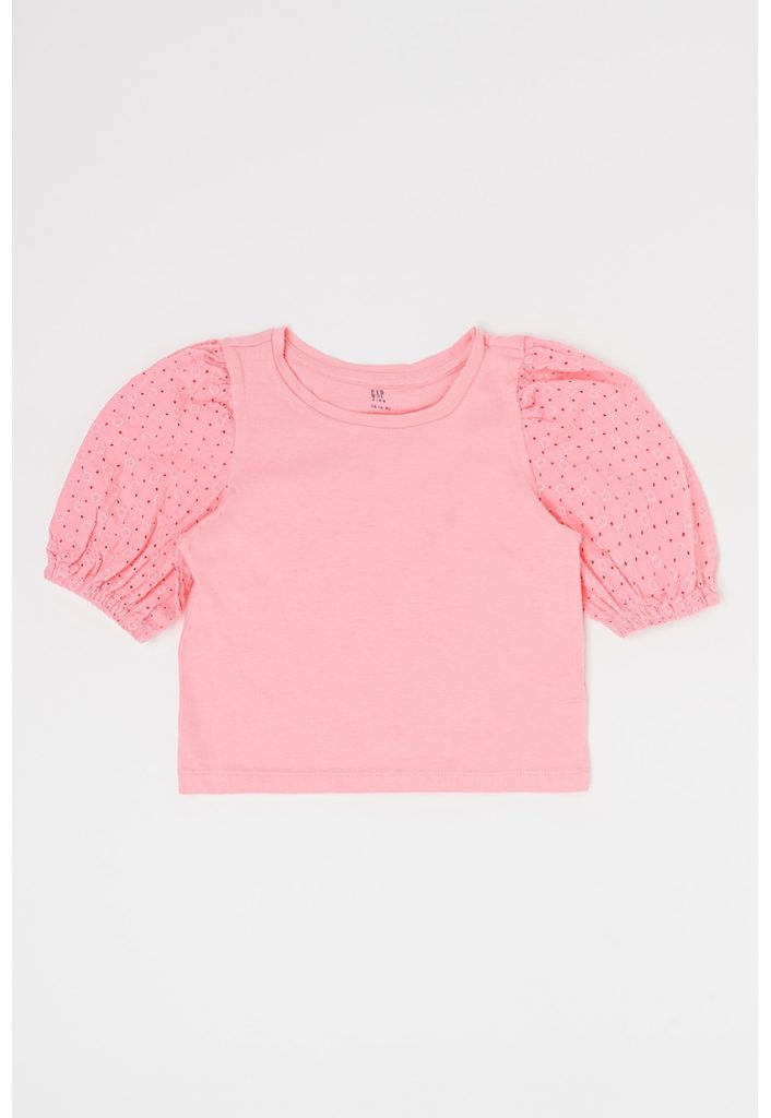 Bluza din bumbac cu maneci cu imprimeu grafic-FETE/IMBRACAMINTE/Bluze-IMBRACAMINTE/Bluze