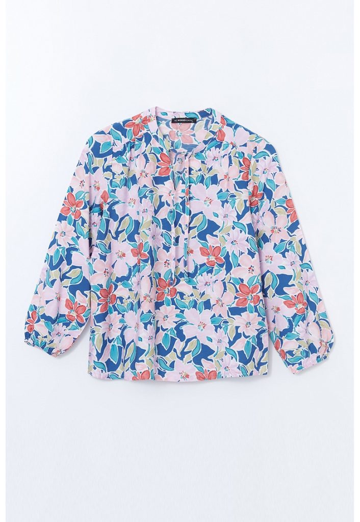 Bluza lejera cu imprimeu floral-FEMEI/IMBRACAMINTE/Bluze-IMBRACAMINTE/Bluze
