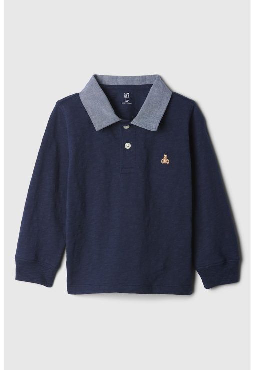 Bluza polo cu fenta cu nasturi-FETE/IMBRACAMINTE/Bluze-IMBRACAMINTE/Bluze