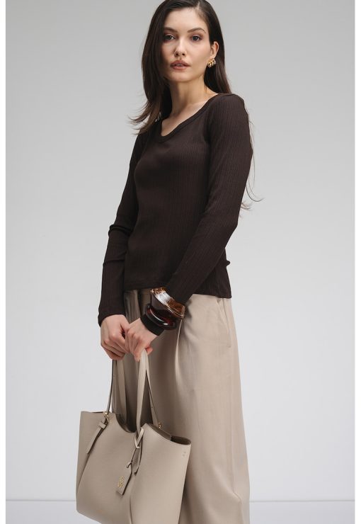 Bluza slim-fit din amestec de modal-FEMEI/IMBRACAMINTE/Bluze-IMBRACAMINTE/Bluze