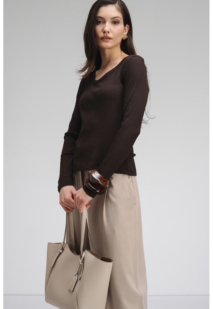 Bluza slim-fit din amestec de modal-FEMEI/IMBRACAMINTE/Bluze-IMBRACAMINTE/Bluze