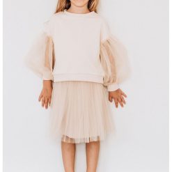 Bluza sport cu maneci din tul-FETE/IMBRACAMINTE/Bluze-IMBRACAMINTE/Bluze