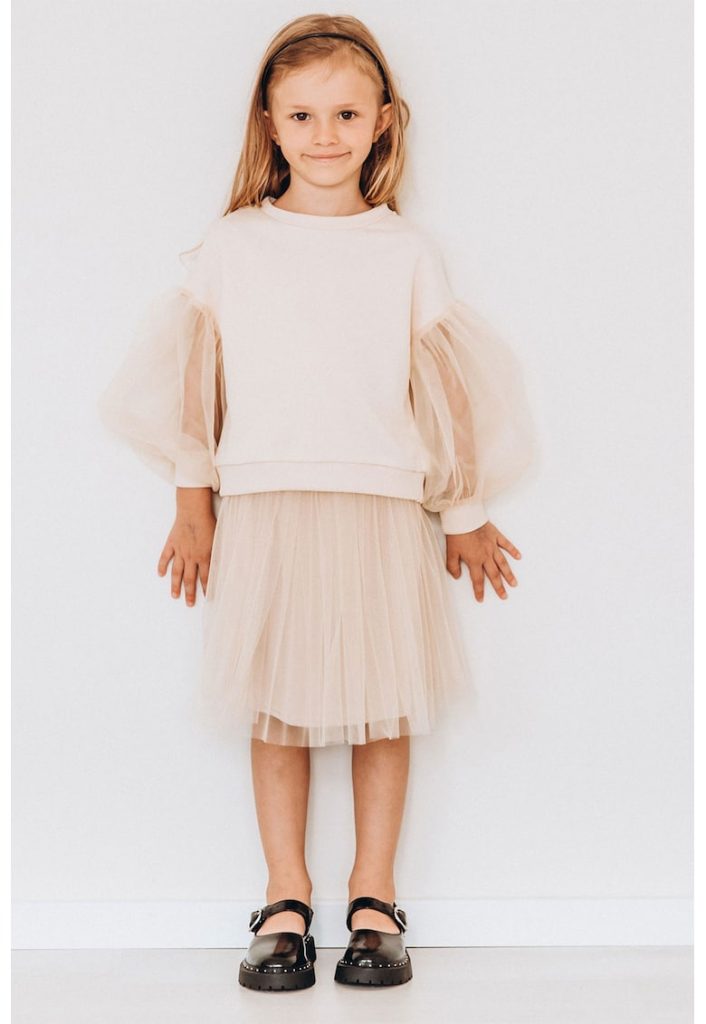 Bluza sport cu maneci din tul-FETE/IMBRACAMINTE/Bluze-IMBRACAMINTE/Bluze