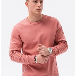 Bluza sport de bumbac cu decolteu la baza gatului - Roz prafuit --BARBATI/IMBRACAMINTE/Hanorace-IMBRACAMINTE/Hanorace
