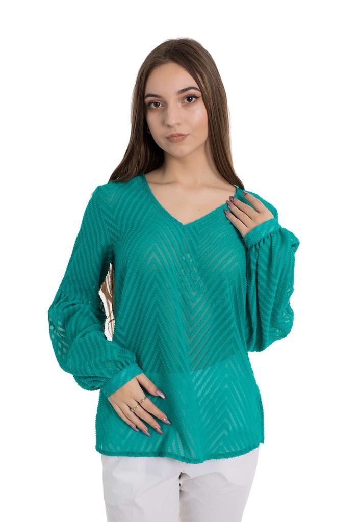 Bluza transparenta cu decolteu in V Giulia-FEMEI/IMBRACAMINTE/Bluze-IMBRACAMINTE/Bluze