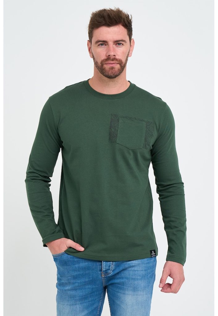 Bluza uni cu buzunar aplicat-BARBATI/IMBRACAMINTE/Bluze-IMBRACAMINTE/Bluze