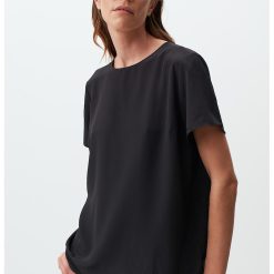 Bluza uni cu decolteu rotund-FEMEI/IMBRACAMINTE/Bluze-IMBRACAMINTE/Bluze