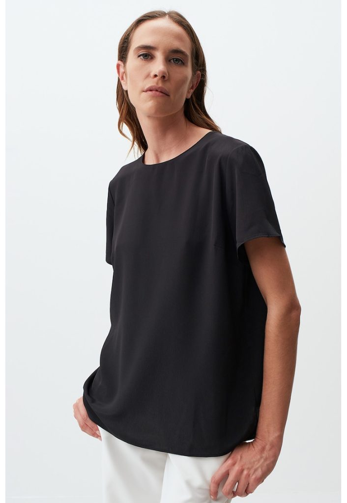 Bluza uni cu decolteu rotund-FEMEI/IMBRACAMINTE/Bluze-IMBRACAMINTE/Bluze