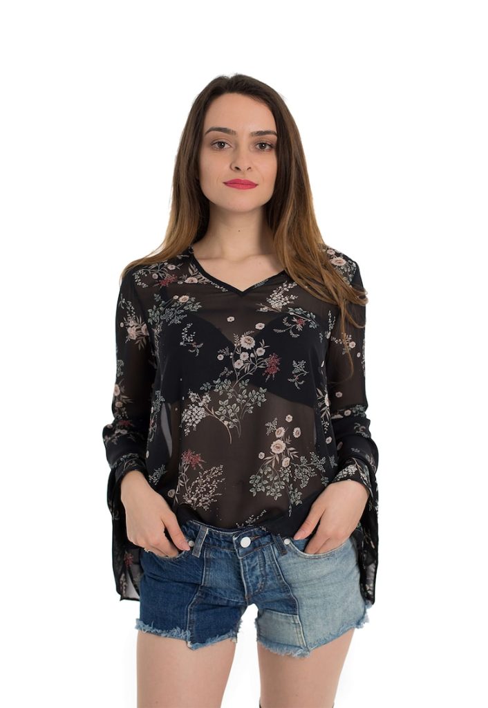 Bluza vaporoasa cu maneci tip clopot Georgia-FEMEI/IMBRACAMINTE/Bluze-IMBRACAMINTE/Bluze