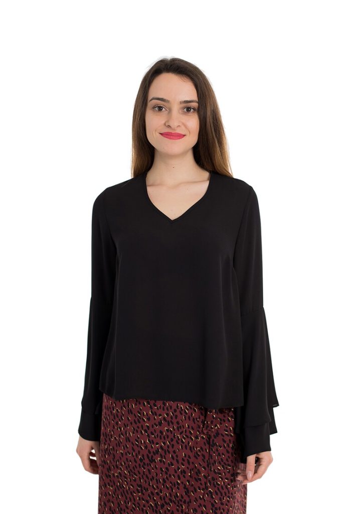 Bluza vaporoasa cu maneci tip clopot Georgia-FEMEI/IMBRACAMINTE/Bluze-IMBRACAMINTE/Bluze