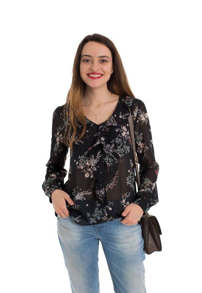 Bluza vaporoasa cu volane si decolteu in V Florenta-FEMEI/IMBRACAMINTE/Bluze-IMBRACAMINTE/Bluze