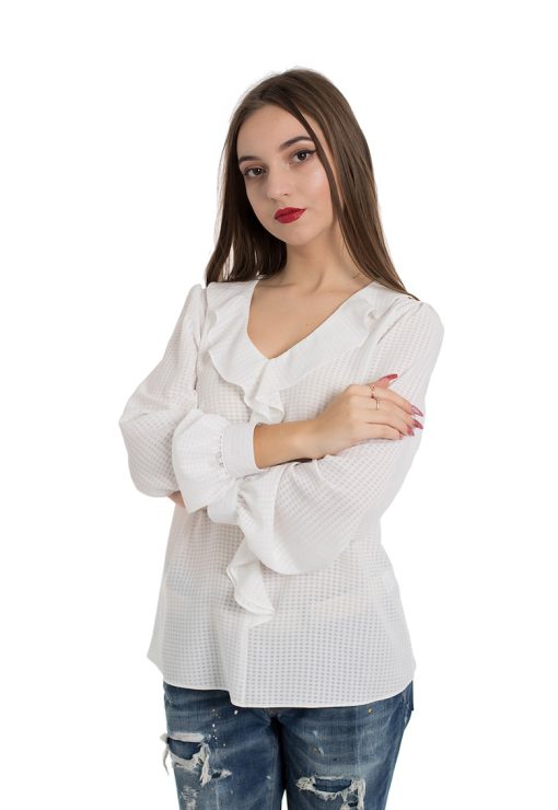 Bluza vaporoasa cu volane si decolteu in V Florenta-FEMEI/IMBRACAMINTE/Bluze-IMBRACAMINTE/Bluze