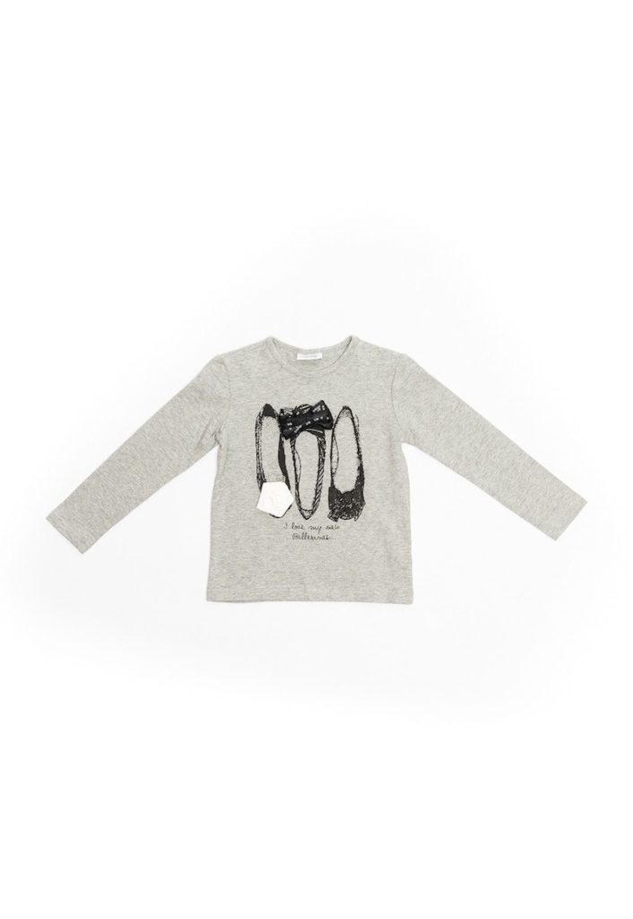 Bluzita fetite -  Ballerinas - din bumbac - 51810-2 - Gri --FETE/IMBRACAMINTE/Bluze-IMBRACAMINTE/Bluze