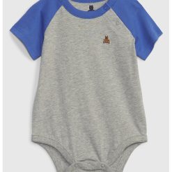 Body de bumbac organic cu maneci raglan-BAIETI/IMBRACAMINTE/Seturi de imbracaminte-IMBRACAMINTE/Seturi de imbracaminte