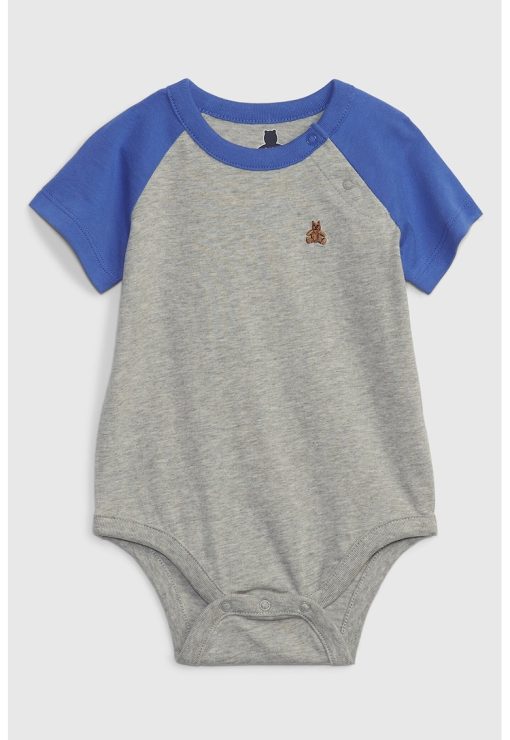 Body de bumbac organic cu maneci raglan-BAIETI/IMBRACAMINTE/Seturi de imbracaminte-IMBRACAMINTE/Seturi de imbracaminte