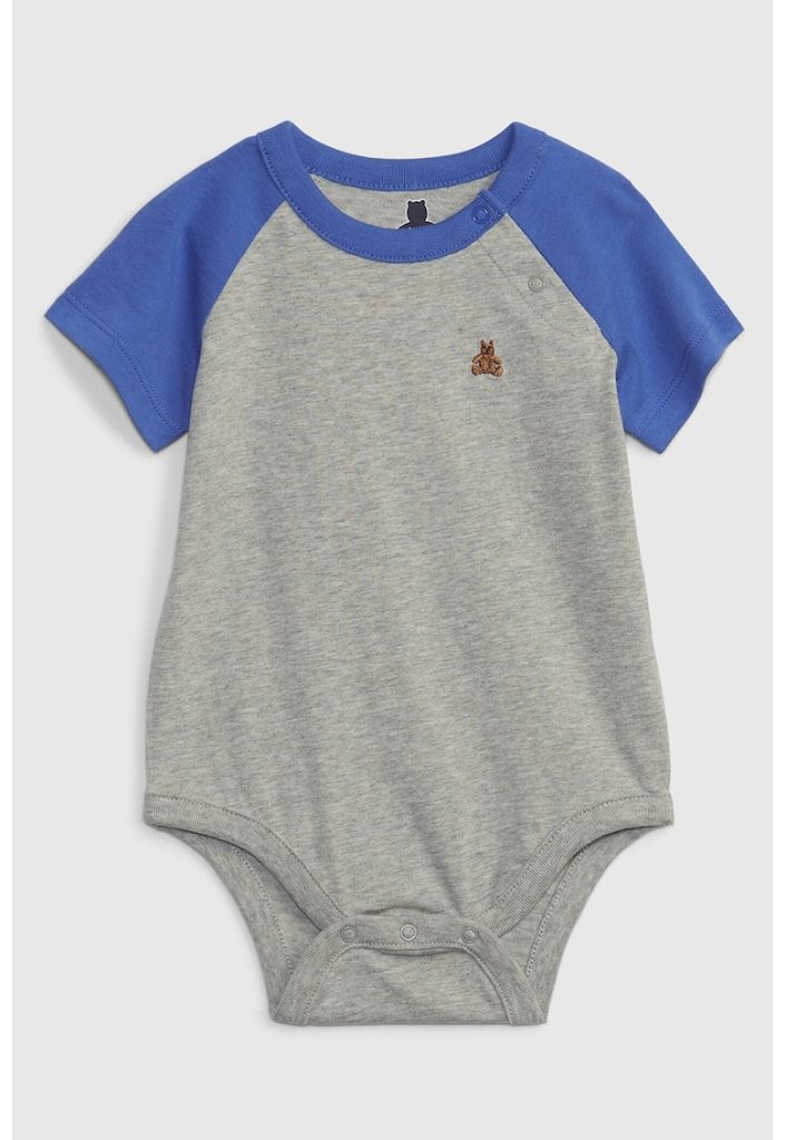 Body de bumbac organic cu maneci raglan-BAIETI/IMBRACAMINTE/Seturi de imbracaminte-IMBRACAMINTE/Seturi de imbracaminte
