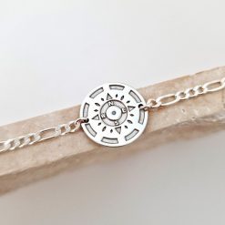 Bratara Busola Personalizata –cu Diamant Natural - Argint 925 Rodiat si bratara barbati cu lant-Toate >> Argint 925 >> Bratari Argint >> Noutati