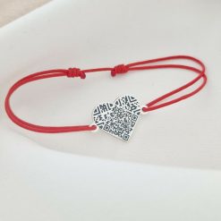 Bratara QR Code - Mesaje din inima - Argint 925 - Snur reglabil-Personalizate >> Tip Bijuterie >> Bijuterii cu QR code