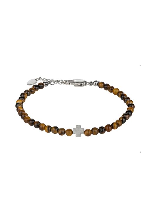 Bratara cu margele ochi-de-tigru-BARBATI/GENTI SI ACCESORII/Bijuterii-GENTI SI ACCESORII/Bijuterii