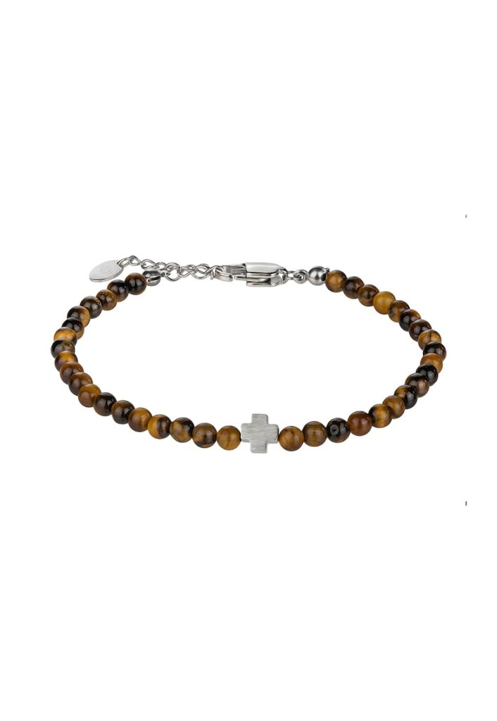 Bratara cu margele ochi-de-tigru-BARBATI/GENTI SI ACCESORII/Bijuterii-GENTI SI ACCESORII/Bijuterii