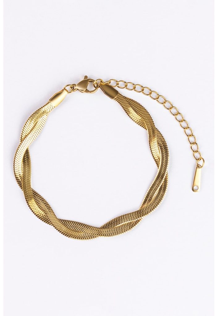 Bratara de otel inoxidabil placata cu aur de 18K-FEMEI/GENTI SI ACCESORII/Bijuterii-GENTI SI ACCESORII/Bijuterii